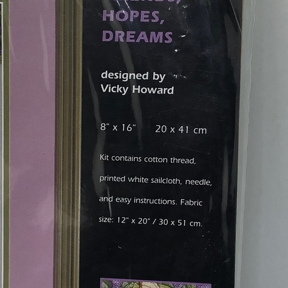 Vtg 2002 DIMENSIONS 8” x 16” Stamped Cross Stitch #3205 FRIENDS, HOPES, DREAMS - Picture 5 of 10